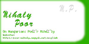 mihaly poor business card